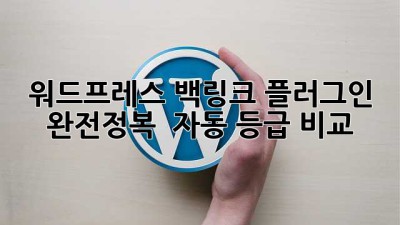 워드프레스 백링크 플러그인 완전정복 🚀 자동 등급 비교!